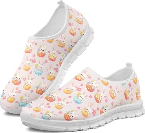 Women's Sneakers Comfy Breathable Lightweight Low Cut Non Slip Walking Running Shoes Valentine's Prints