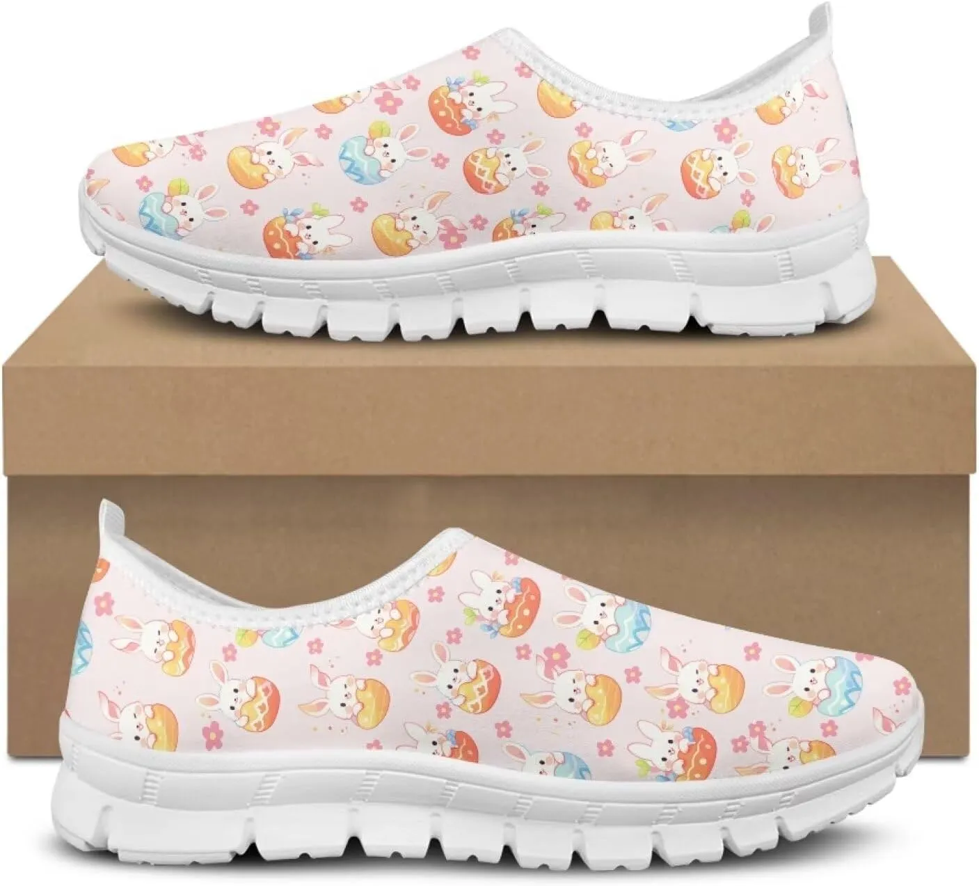 Women's Sneakers Comfy Breathable Lightweight Low Cut Non Slip Walking Running Shoes Valentine's Prints